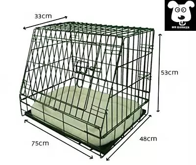 Folding Metal 30 Sloping Car Cage For Dogs Puppy Crate Training Crate • £32.95