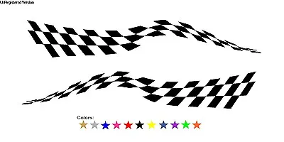 Checkered Flag Decal Boat Truck Drag Car Enclosed Trailer Cargo Race Graphics  • $135