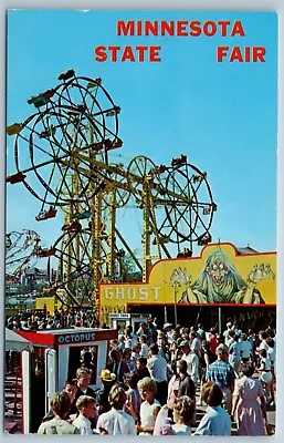 Midway Scene Minnesota State Fair St Paul MN Postcard Amusement Park Rides N1G • $17.95