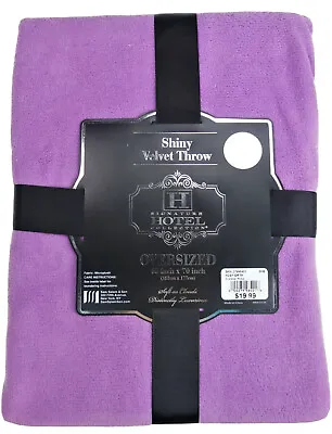 Shiny Velvet Throw Blanket Oversized Purple 60”x70” MicroPlush Fleece Polyester • $17.59