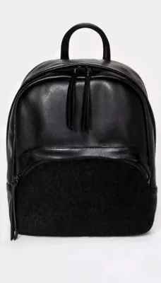 Women's Faux Leather And Faux Fur MINI Backpack  Mossimo Supply Co Black  • $19.47