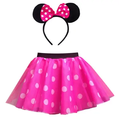 Ladies / Girls PINK Minnie Mouse Costume Fancy Dress Accessory Set Ears • £8.99