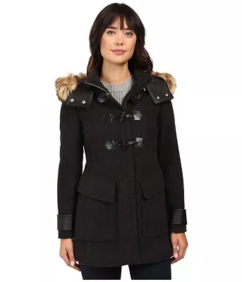 Marc New York By Andrew Marc 166459 Womens Wool Plush Faux Fur Coat Size 10 • $119.20