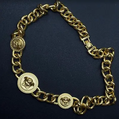 Vintage Versace Medus Gold Chain Nekclace Pendant • $300