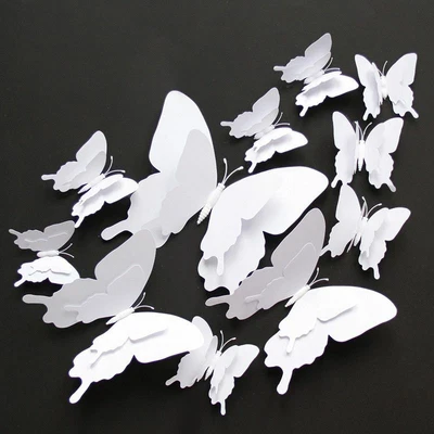 Wall Butterfly Sticker Decal 12pcs Art Vinyl Decor Room Car Home 3d Door Window • £6.89
