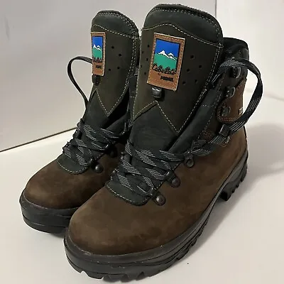 Cabelas Meindl Boots Men 4.5 Gore-Tex Insulated Brown Leather Vibram • $59.99