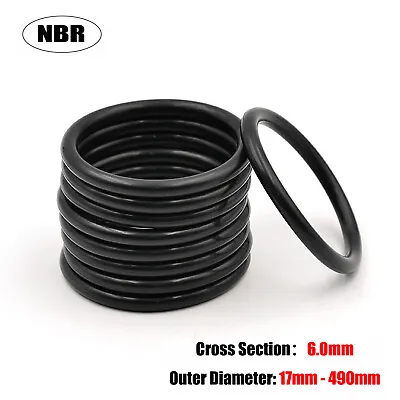 £2.99 • Buy 6.0mm Cross Section O Rings 10pcs - Nitrile Rubber Seals NBR - 17mm To 490mm OD