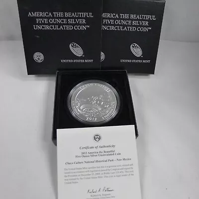 2012-P 5-OZ Silver Uncirculated CHACO CULTURE N.M.  ATB Coin With/ OGP (NQ1) • $249