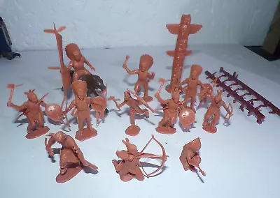 MARX 11 INDIANS TOTEM POLE  54mm VINTAGE FORT APACHE PLAYSET FIGURES WESTERN • $14.99