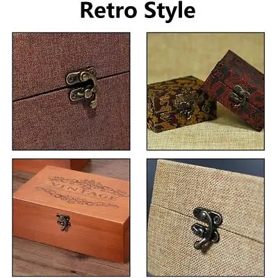 $1.58 • Buy Antique Vintage Latch Catch Jewellery Box Hasps Pad Chest Lock Hooks+Hinges R4R9
