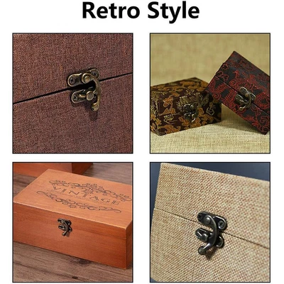 $1.58 • Buy Antique Vintage Latch Catch Jewellery Box Hasps Pad Chest Lock Hooks+Hinges R4R9