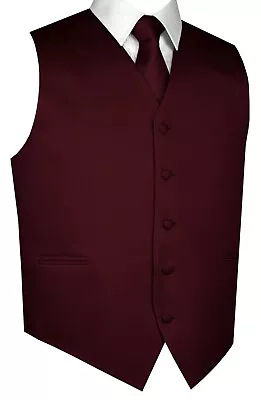 Men's Solid Satin Tuxedo Vest Tie And Hankie. Formal Dress Wedding Prom • $21.95