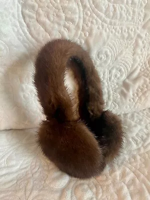 Surell Authentic Mink Earmuffs With Halo Band -Brown - So Soft! • $45