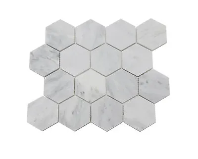Carrara White Marble Mosaic Tile Hexagon Tiel Natural Stone Bath Shower Tile • $14.65