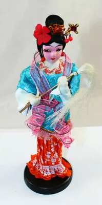 Vintage Chinese Korean Oriental Asian Princess Plastic Girl Doll On Stand 10  • $17.59