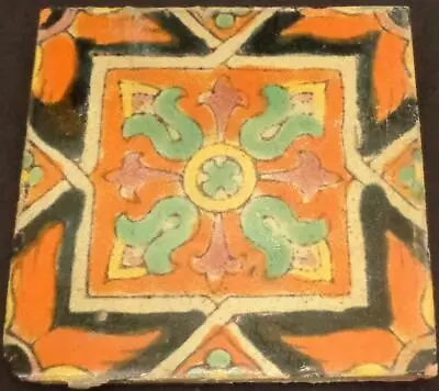 Antique Hand Painted Davies & McDonald Tile Company 5  Tile - GDC - Moorish • $59.99