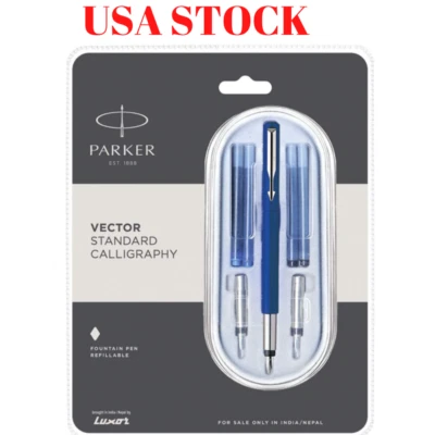 £25.73 • Buy PARKER VECTOR STANDARD CALLIGRAPHY FOUNTAIN PEN Blue Body