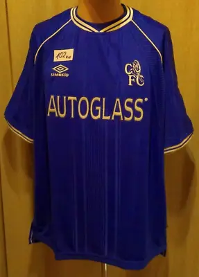 FC Chelsea London Original Umbro Home Jersey 1999-2001  AUTOGLASS  Size XL TOP • £133.36