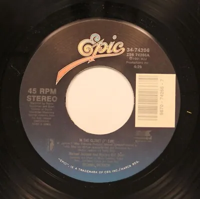 Michael Jackson - Soul / Funk 45 - In The Closet / In The Closet On Epic • $5.99