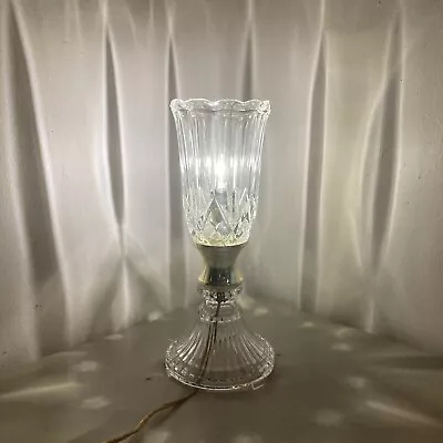 Vintage Cut Crystal Torchiere Table Lamp 12 1/2' Tall Decorative Accent Lamp • $35