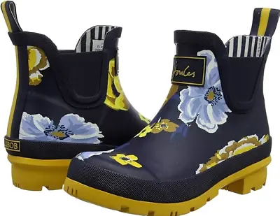 Joules Wellibob Navy Botanical Rain Boot 7M • $39.99