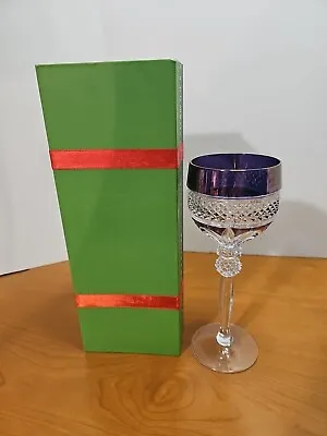Vintage Bohemian Amethyst Purple Crystal Wine Goblet/ Glass With A NEW BOX  • $29.95