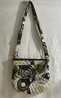 Vera Bradley Cocoa Moss Saddle Hipster Crossbody Handbag Zip Closure Retired • $12.97