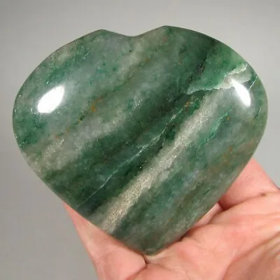 $0.99 • Buy 3.7  Green AVENTURINE Heart Polished Palm Stone Gemstone Healing Reiki - India