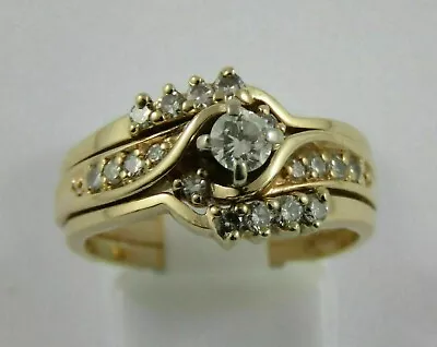 2Ct Round Cut VVS1 Moissanite Wedding Bridal Ring Set 14K Yellow Gold Plated • $159.42