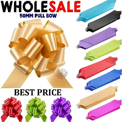 Large 50mm Pull Bow Quality Gift Present Wrap Ribbon Wedding Car Birthday Party • £139.99