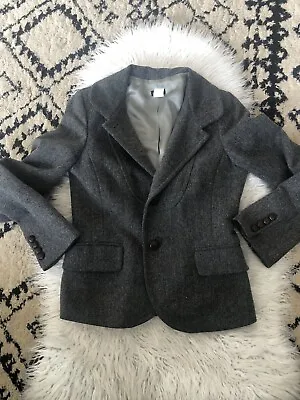J Crew Jacket Womens Size 2 Wool Blend Schoolboy Blazer Tweed Gray. QQ • $49