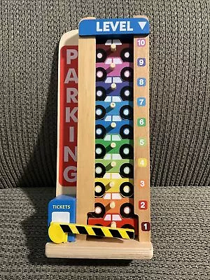 Melissa & Doug Stack And Count Wooden Parking Garage Educational Classic Toy • $12.99