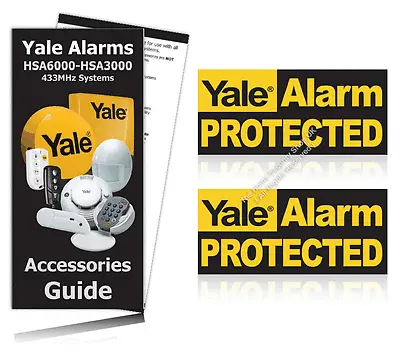 Yale Alarm Window Warning Stickers PACK OF 2 OFFICIAL ALARM STICKERS / RRP £3.99 • £1.99