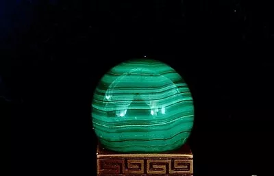 Stunning Large Polished Natural Banded Malachite Sphere 38.1mm 141.8g Free Ship • $50
