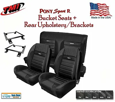 1964 - 66 Mustang Coupe PONY Sport R Front Bucket Seats + Rear Upholstery • $4374.69