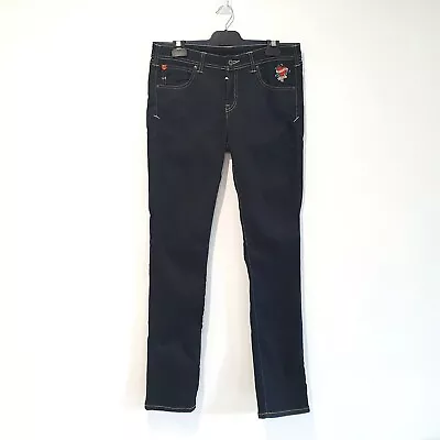 Evisu X Puma W34 X L34 Unisex Black Coated Denim Slim Fit Jeans • $119.95