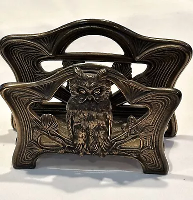 Vtg Judd Mfg Art Nouveau Brass Owl Motif Letter Holder #6643 / Unique Design • $46