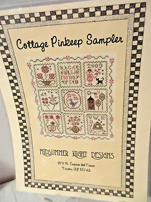 Midsummer Night Designs COTTAGE PINKEEP SAMPLER Counted Cross Stitch Pattern • $39.99