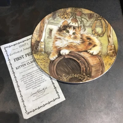 £3.50 • Buy Royal Worcester - 1985 -  plate  - Kitten Classics - COUNTRY KITTY - Certificate