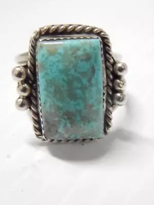 VINTAGE NAVAJO INDIAN STERLING SILVER TURQUOISE MAN'S RING Sz: 12 -  A+GIFT • $229