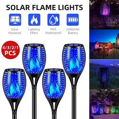 £22.99 • Buy 33 LED Solar Flame Torch Light Waterproof Flickering Dancing Path Garden L 129j