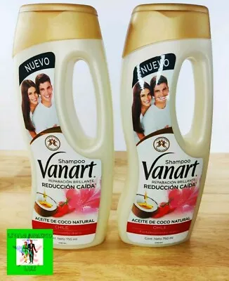 2x)vanart Shampoo Con Chile Y Aceite De Coco Fortalecimiento Reduce Caida 750 Ml • $18