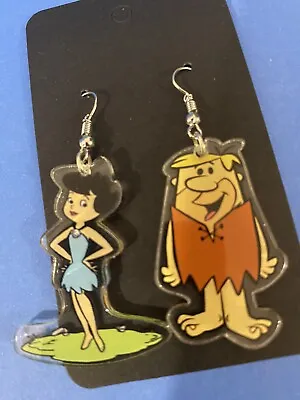 Barney Rubble Betty Rubble Flintstones Earrings Quirky JewelleryCartoon Fan • £6.99