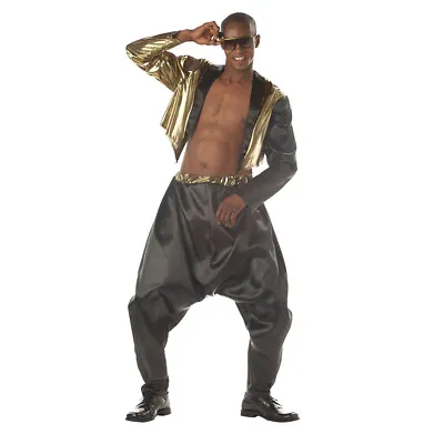 Old School Rapper Adult Costume MC Hammer Vanilla Ice Parachute Pants Mens • $41.25