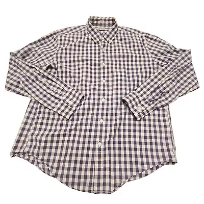 Mens J. Crew Light Weight Shirt Lng Sleeve Purple Check Button Up Slim Fit Large • $14.99