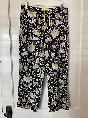 Vera Bradley Pajama Pant Bottoms - Yellow Bird Pattern - Sz M - EUC • $19.95