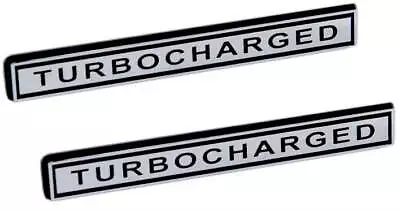 Turbocharger Chrome & Black Turbocharged Engine Emblems Badge - 5  Long Pair • $21.62