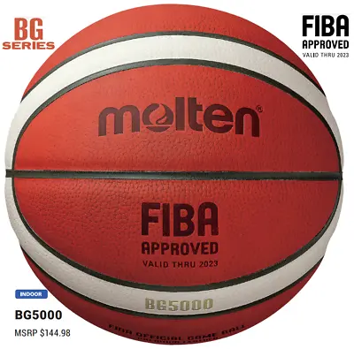 Authentic Molten BG5000 Basketball Premium Indoor Leather Adult Size 7 29   FIBA • $102.88