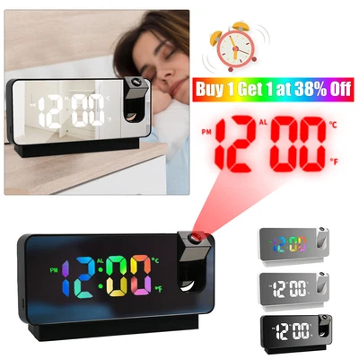 £13.08 • Buy Digital LED Projection Alarm Clock Temperature Date Snooze Ceiling Projector NEW