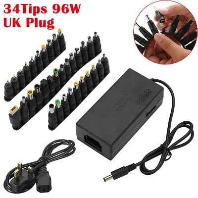 Adapter AC DC Power Supply Charger Multi Laptop Notebook 34 Tips Heads Universal • £18.16